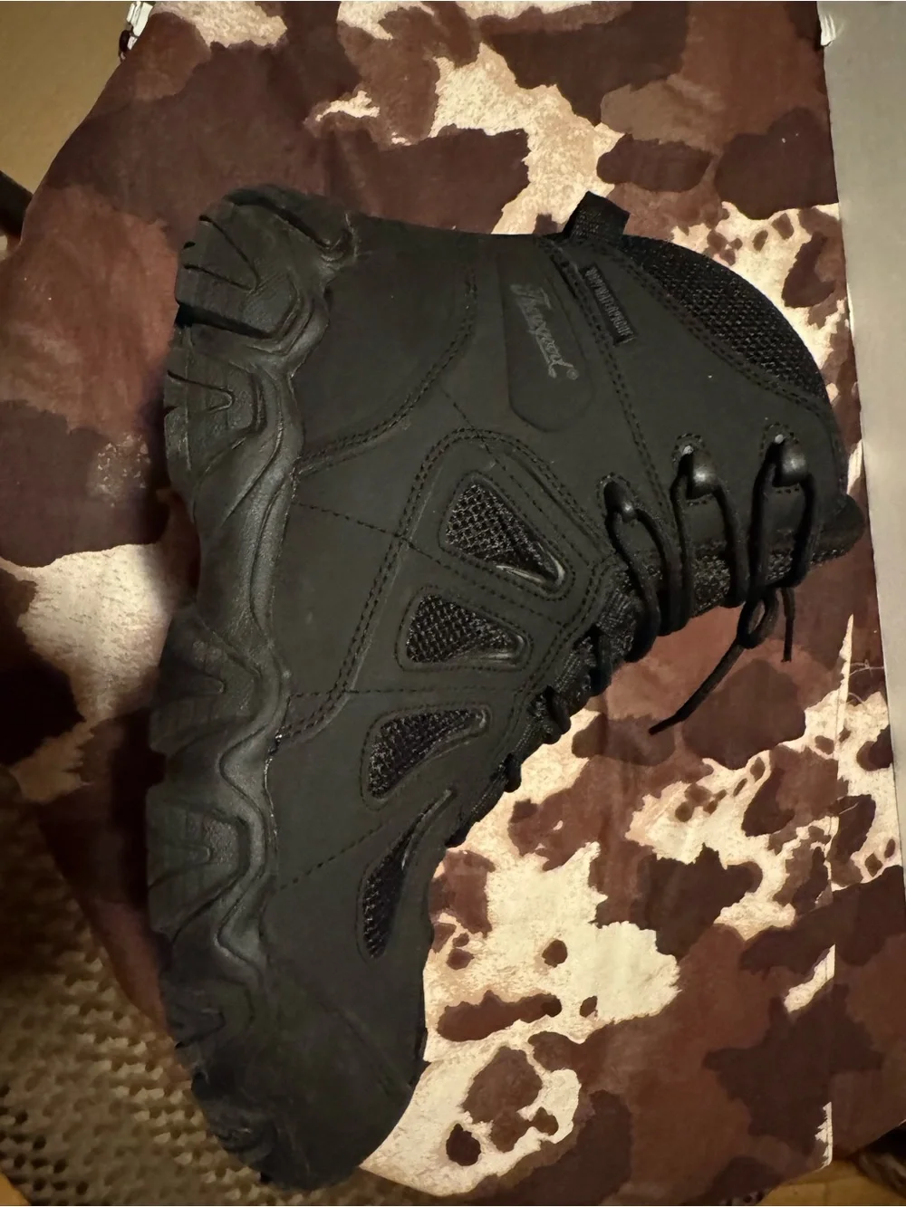 Men's Black Lace-Up Tactical Hiking Boots